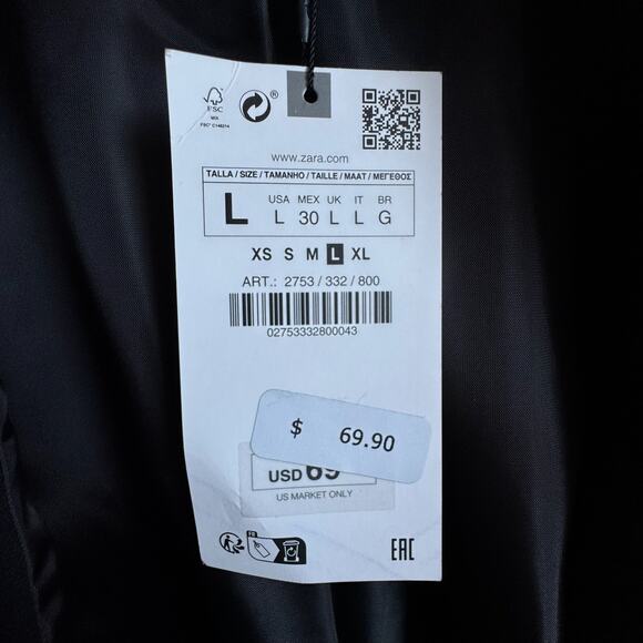 NWT ZARA Oversized Double Breasted Blazer - Picture 6 of 10